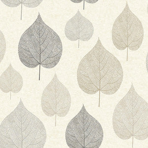 Quest Charcoal Leaf Wallpaper by Crown