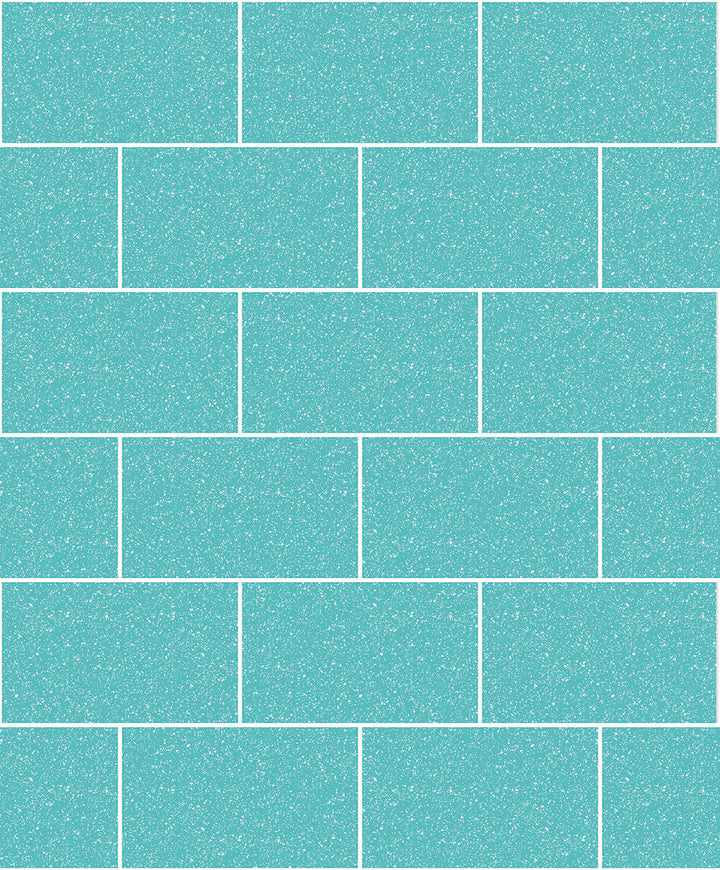 Joan Aqua Tile Wallpaper by Crown CWV Covers about 56.4 square feet 20.5-in by 33-ft long roll Unpasted 25.2 - Fabric Carolina -