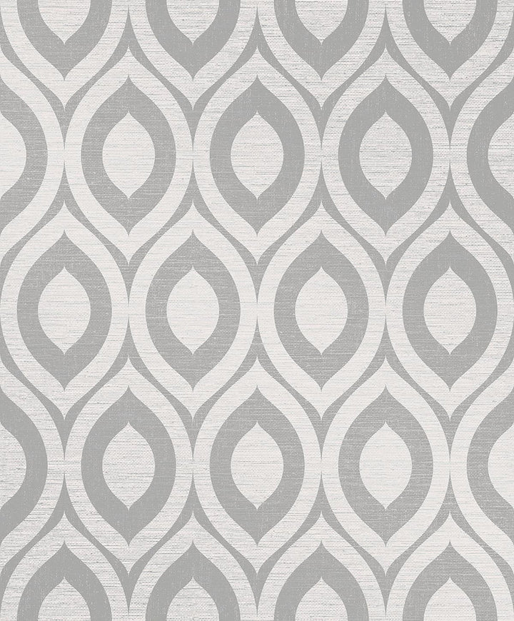 Rimini Grey Geometric Wallpaper by Crown CWV Covers about 56.4 square feet 20.5-in by 33-ft long roll Unpasted 25.2 - Fabric Carolina -