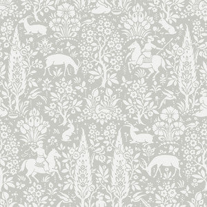Sherwood Light Grey Woodland Wallpaper by Crown