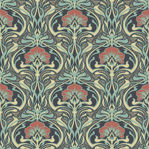 Donovan Moss Nouveau Floral Wallpaper by Crown
