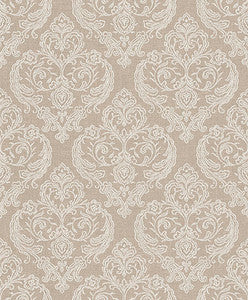 Ida Beige Damask Wallpaper by Crown