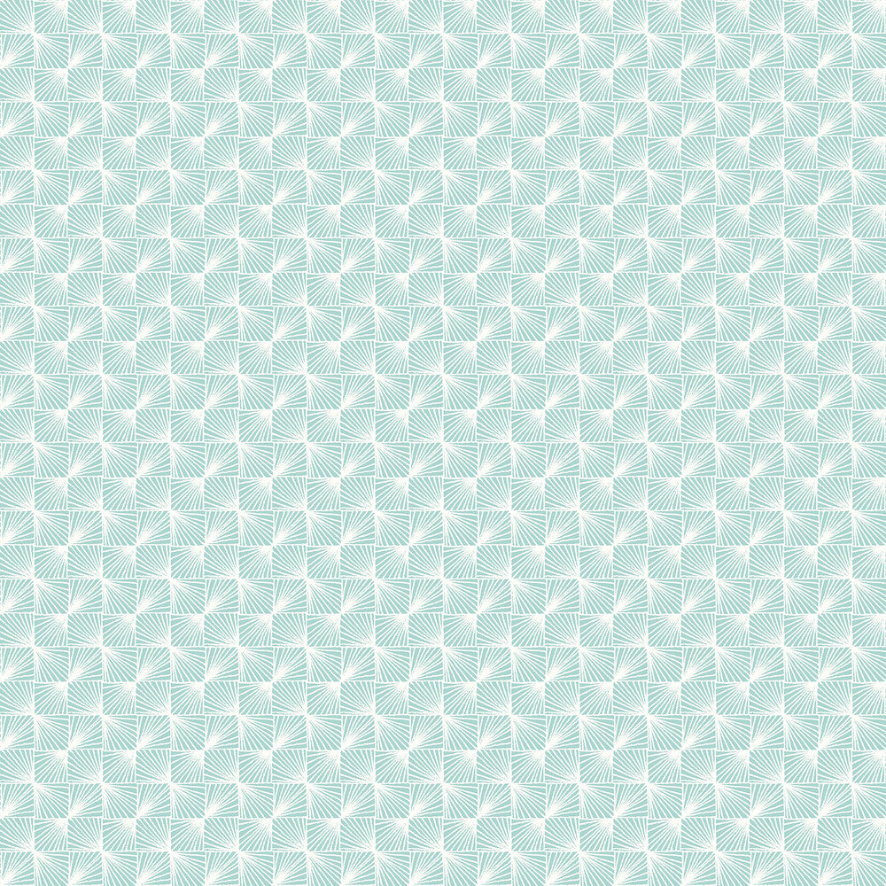 Stockholm Aqua Geometric Wallpaper by Brewster CWV Covers about 56.4 square feet 20.5-in by 33-ft long roll Unpasted 20.9 - Fabric Carolina -