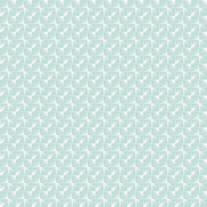 Stockholm Aqua Geometric Wallpaper by Brewster CWV Covers about 56.4 square feet 20.5-in by 33-ft long roll Unpasted 20.9 - Fabric Carolina -