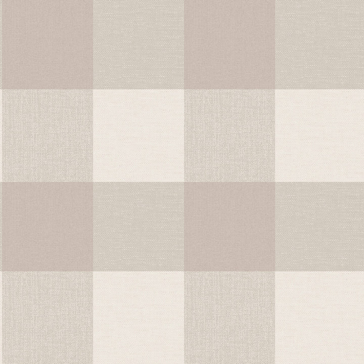 Ernie Neutral Plaid Wallpaper by Fine Decor Medley Covers about 57.4 square feet Great Britain Unpasted 20.86-in repeat, straight match 20.86-in by 33-ft long roll - Fabric Carolina -