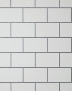 Metro Silver Tile Wallpaper by Fine Decor