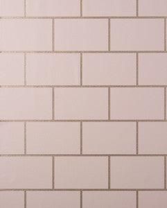 Metro Rose Gold Tile Wallpaper by Fine Decor