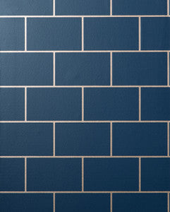 Metro Navy Tile Wallpaper by Fine Decor