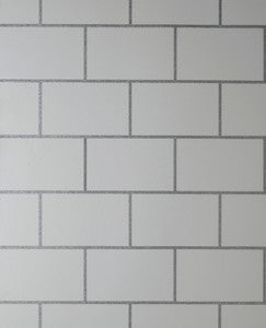 Metro White Tile Wallpaper by Fine Decor