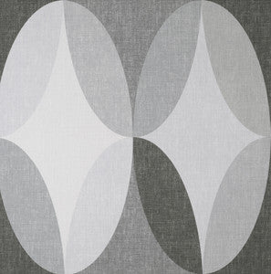 Kirby Charcoal Oval Geo Wallpaper by Fine Decor