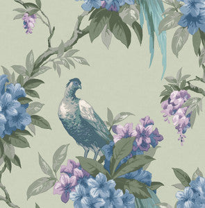 Golden Sage Floral Wallpaper by Brewster