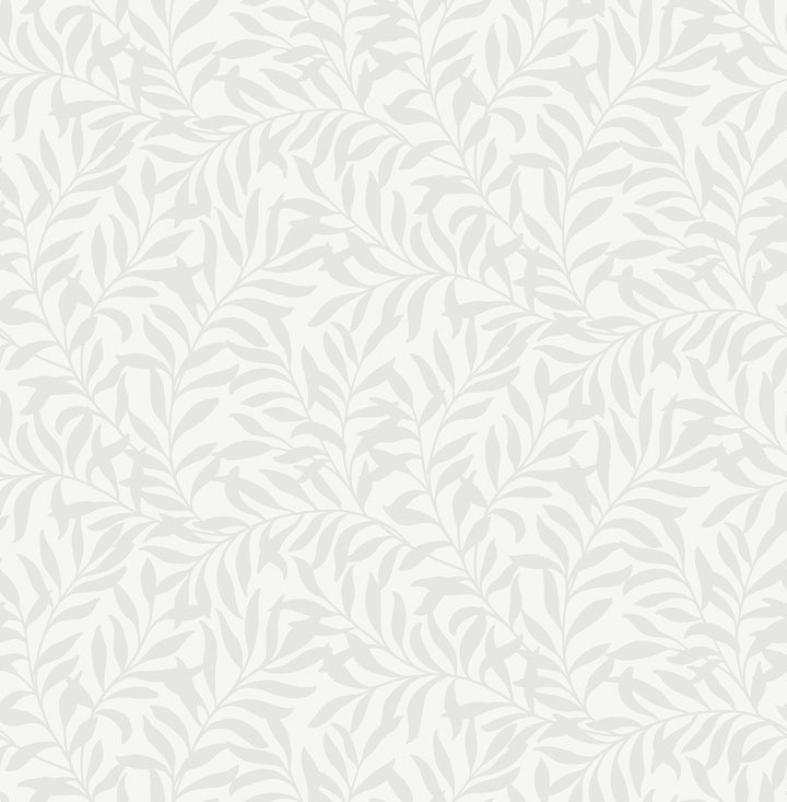 Salix Silver Leaf Wallpaper by Brewster Archive Collection Covers about 56.4 square feet 20.5-in by 33-ft long roll Unpasted 21 - Fabric Carolina -
