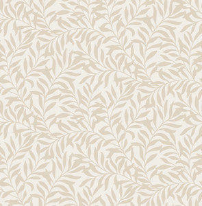 Salix Beige Leaf Wallpaper by Brewster