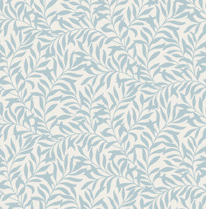 Salix Light Blue Leaf Wallpaper by Brewster