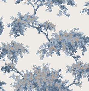 Ashdown Dark Blue Tree Wallpaper by Brewster