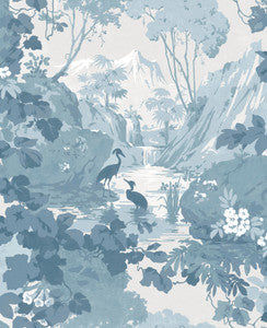 Eden Blue Crane Lagoon Wallpaper by Brewster