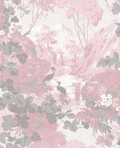 Eden Pink Crane Lagoon Wallpaper by Brewster