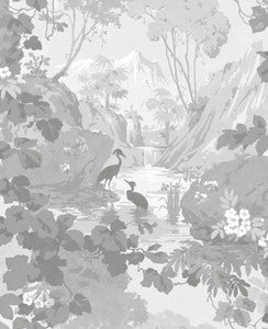 Eden Grey Crane Lagoon Wallpaper by Brewster