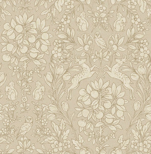 Richmond Taupe Floral Wallpaper by Brewster