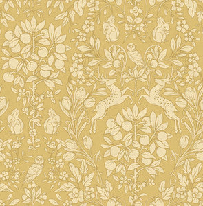 Richmond Mustard Floral Wallpaper by Brewster
