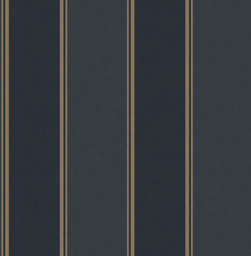 Rydia Blue Stripe Wallpaper by Brewster Designer Archive Collection Covers about 56.4 square feet 20.5-in by 33-ft long roll Unpasted 0 - Swanky Fabrics -