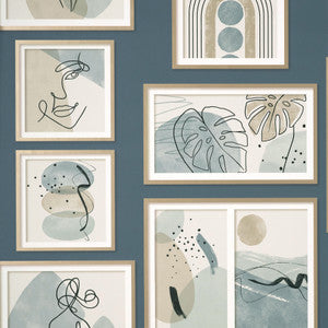 Krasner Blue Gallery Wallpaper by Fine Decor