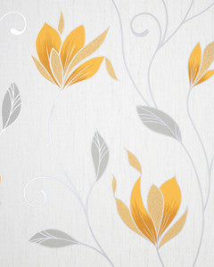 Synergy Yellow Floral Wallpaper by Fine Decor
