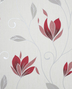 Synergy Ruby Floral Wallpaper by Fine Decor