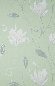 Synergy Light Green Floral Wallpaper by Fine Decor