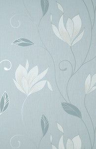 Synergy Light Blue Floral Wallpaper by Fine Decor