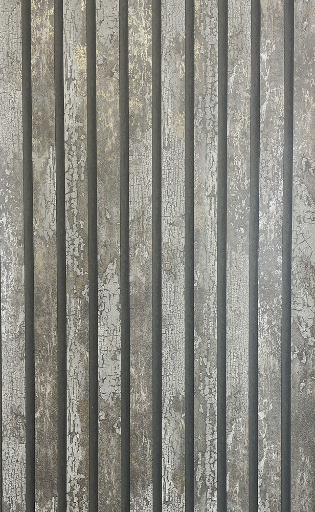 Oxidize Grey Vertical Slats Wallpaper by Fine Decor Medley Covers about 56.4 square feet 20.5-in by 33-ft long roll Unpasted 0 - Fabric Carolina -
