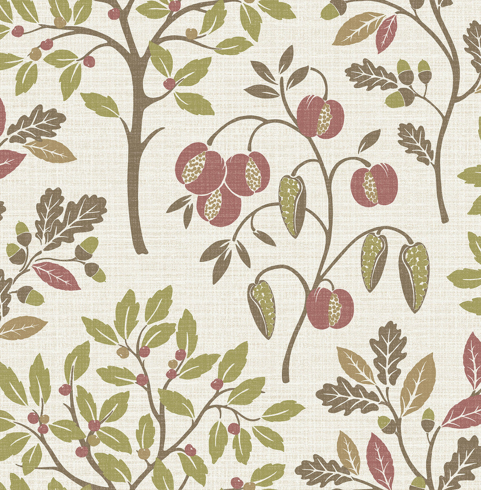 Rowan Olive Autumn Trees Wallpaper by Fine Decor Medley Covers about 56.4 square feet 20.5-in by 33-ft long roll Unpasted 20.9 - Fabric Carolina -