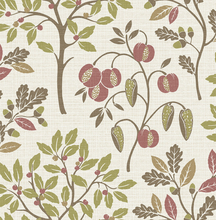 Rowan Olive Autumn Trees Wallpaper by Fine Decor Medley Covers about 56.4 square feet 20.5-in by 33-ft long roll Unpasted 20.9 - Fabric Carolina -