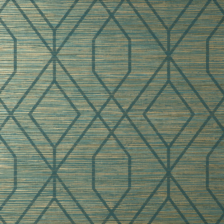 Fusion Teal Trellis Wallpaper by Fine Decor Medley Covers about 56.4 square feet 20.5-in by 33-ft long roll Unpasted 20.9 - Fabric Carolina -