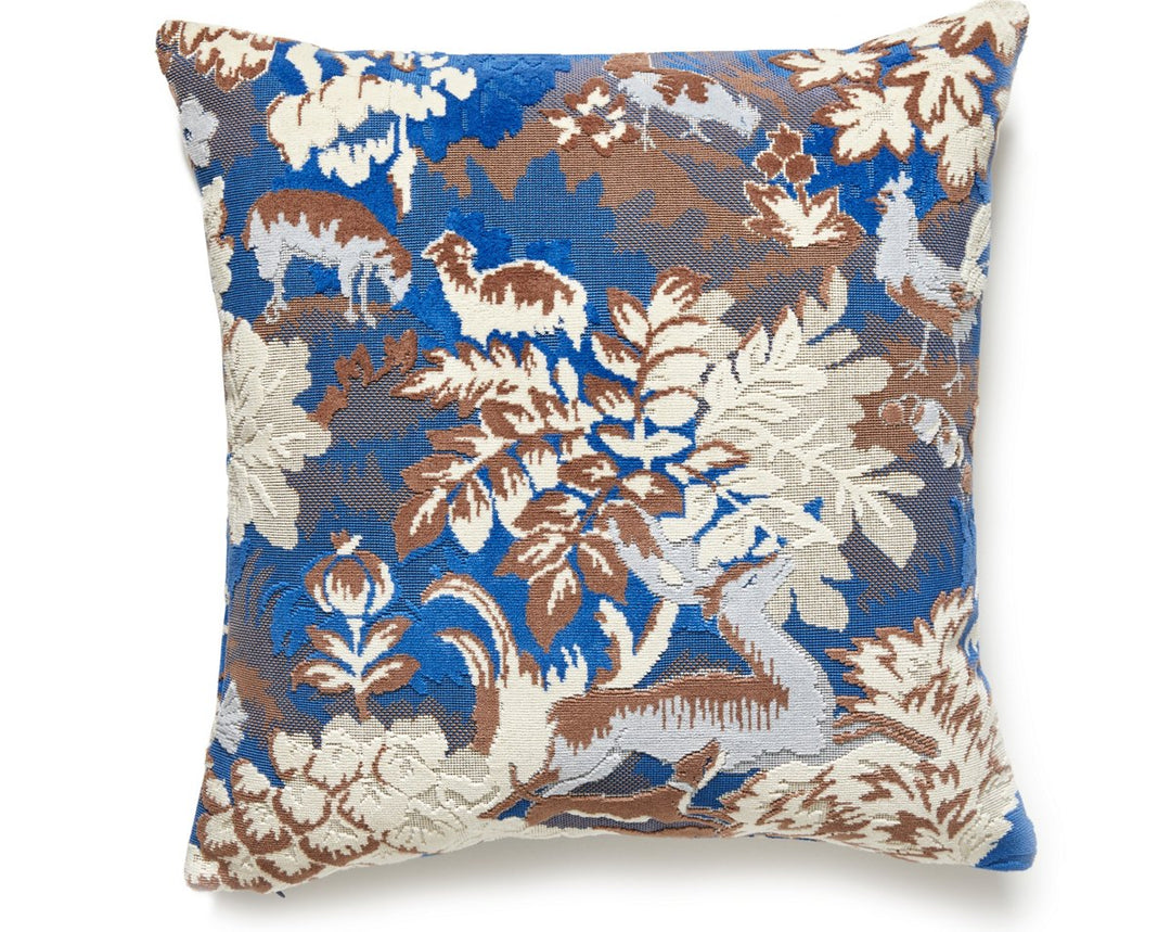 Tails Tale Pillow 22 X 22 - Blue Wood M1SDDK02640001 by Scalamandre Designer Pillow