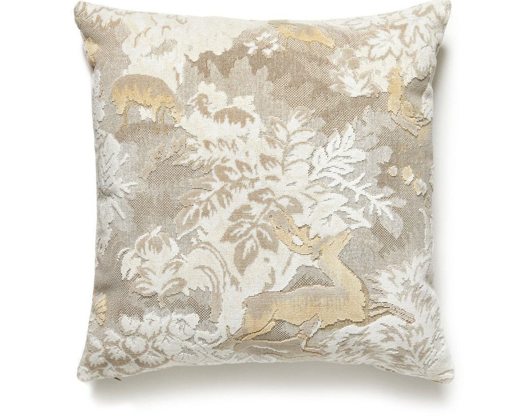Tails Tale Pillow 22 X 22 - Travertine M1SDDK02640003 by Scalamandre Designer Pillow