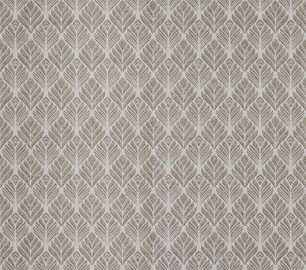 Dis Lambada Platinum Ogee Wallpaper by Brewster Via Della Seta Covers about 60.8 square feet 27-in by 27-ft long roll Unpasted 3.5 - Fabric Carolina -
