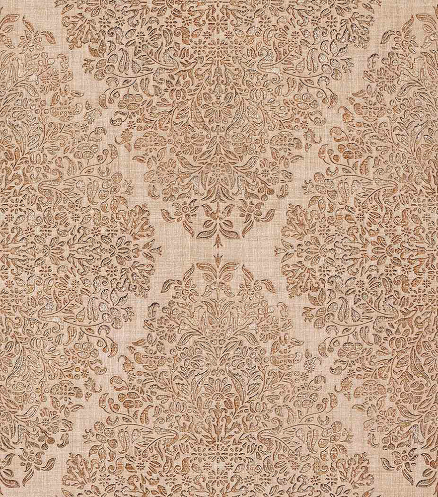 Dis Neroz Beige Damask Wallpaper by Brewster Via Della Seta Covers about 60.8 square feet 27-in by 27-ft long roll Unpasted 21 - Fabric Carolina -