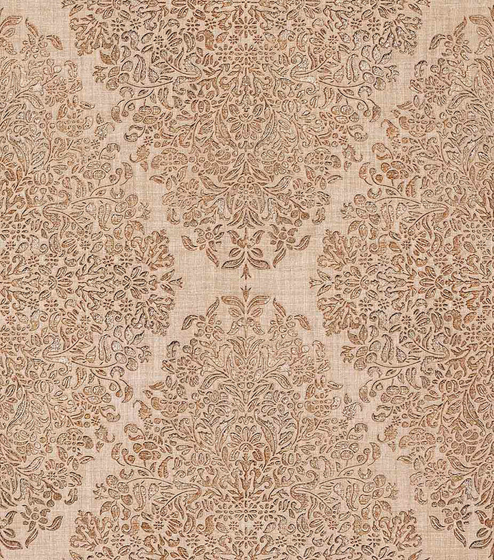 Dis Neroz Beige Damask Wallpaper by Brewster Via Della Seta Covers about 60.8 square feet 27-in by 27-ft long roll Unpasted 21 - Fabric Carolina -