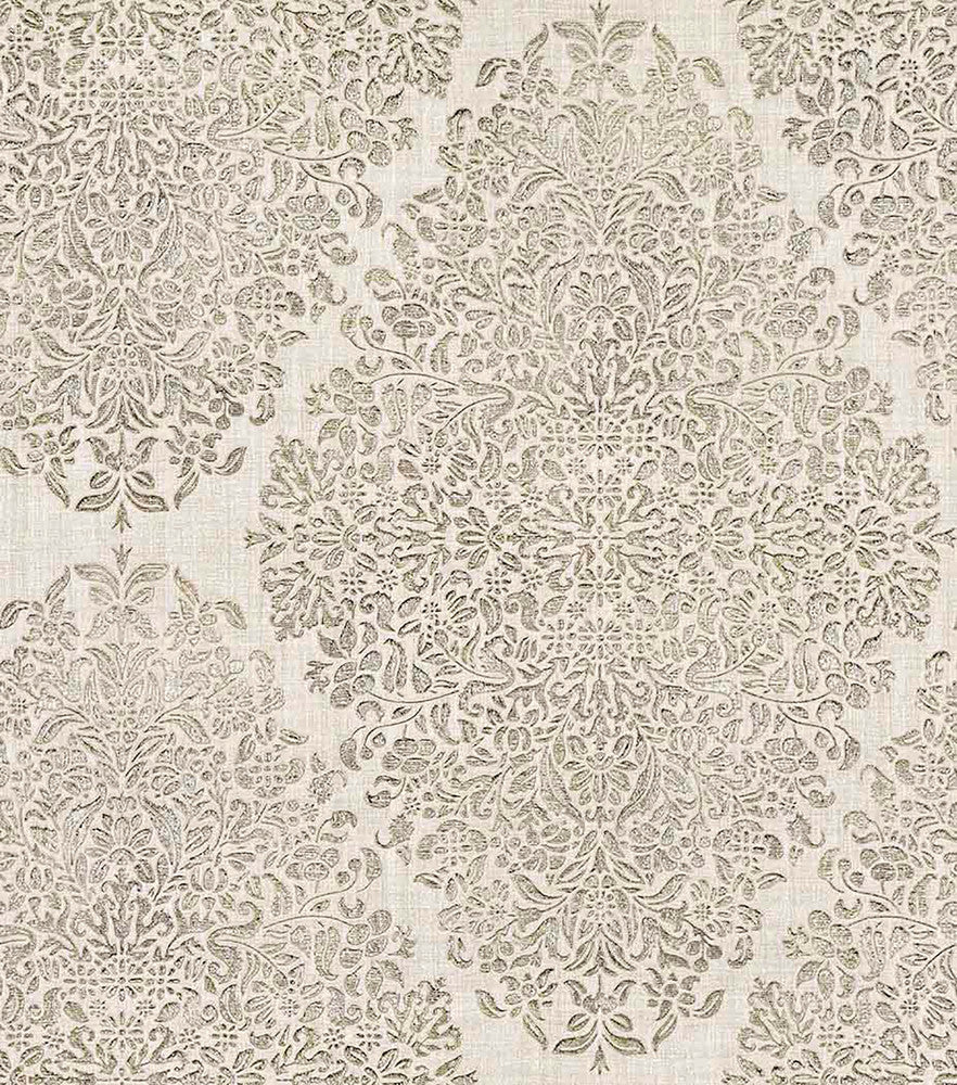 Dis Neroz Ivory Ivory Damask Wallpaper by Brewster Via Della Seta Covers about 60.8 square feet 27-in by 27-ft long roll Unpasted 21 - Fabric Carolina -