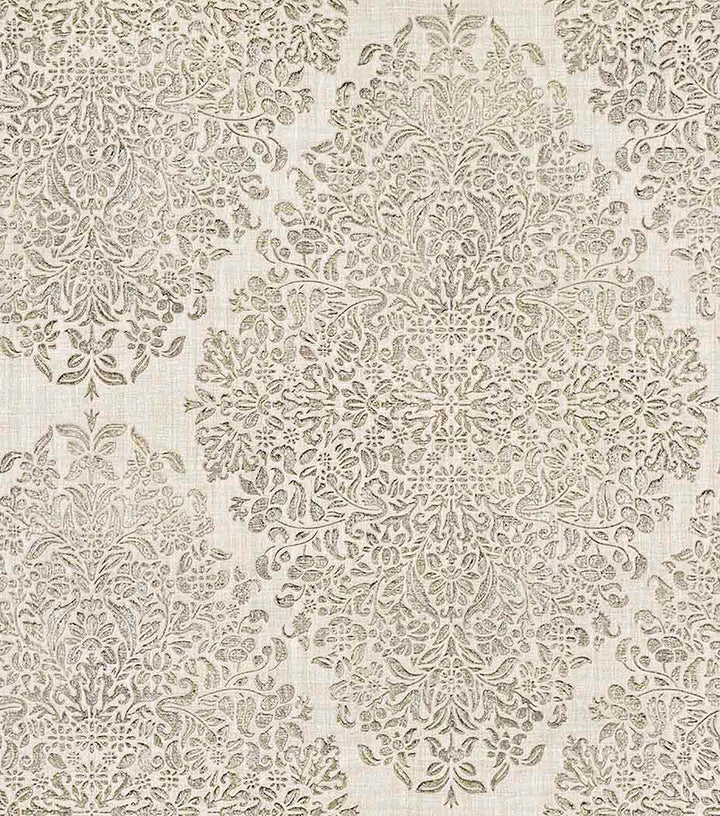 Dis Neroz Ivory Ivory Damask Wallpaper by Brewster Via Della Seta Covers about 60.8 square feet 27-in by 27-ft long roll Unpasted 21 - Fabric Carolina -