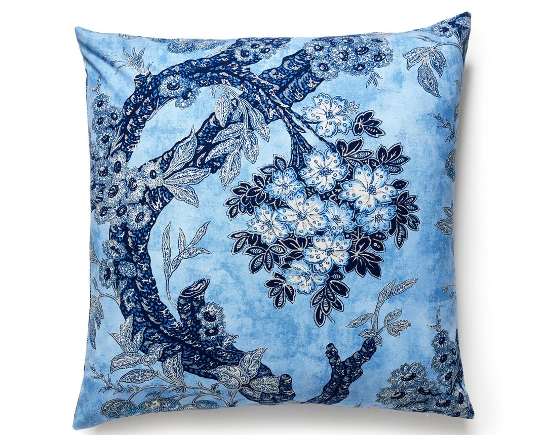 Summerhouse Hill Pillow 22 X 22 - Blues M7SUMMPILL0001 by Scalamandre Designer Pillow
