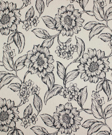 Sonnet Onyx M9427 by Barrow Industries Fabric 13CL07 Black Brown 75% Polyester 22% Polyester 3% Linen China see sample Horizontal: 13-1/2 inches and Vertical: 27 inches 54" minimum (see sample) - Fabric Carolina -