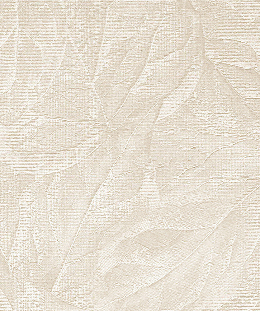 Aspen Bone Leaf Wallpaper by Fine Decor Medley Covers about 57.5 square feet 20.9-in by 33-ft long roll Unpasted 25.2 - Fabric Carolina -