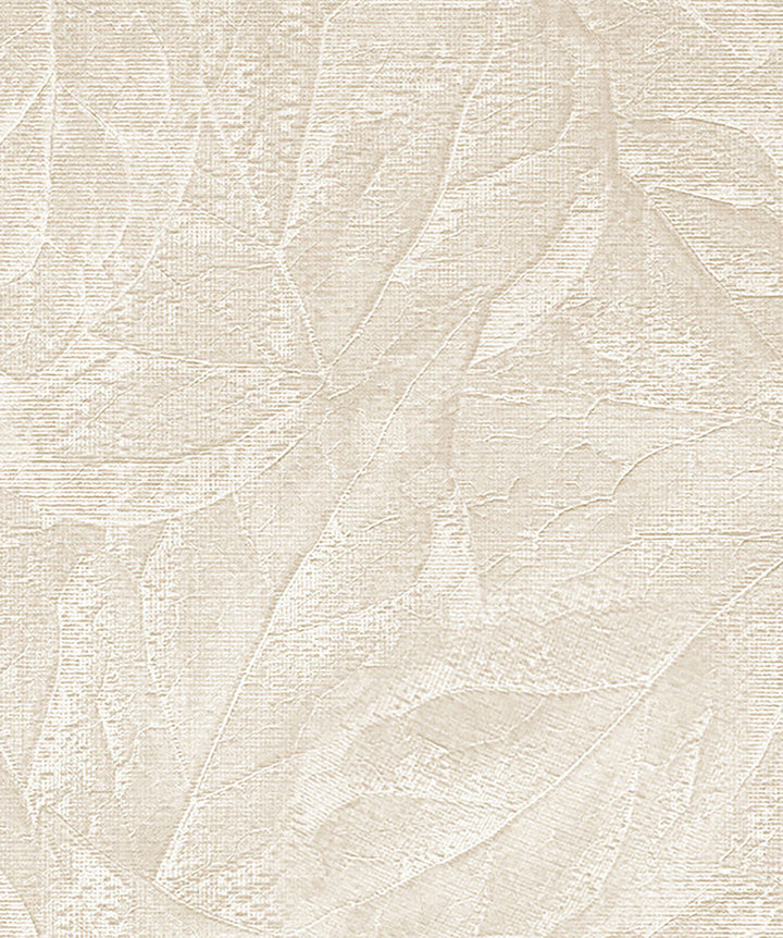 Aspen Bone Leaf Wallpaper by Fine Decor Medley Covers about 57.5 square feet 20.9-in by 33-ft long roll Unpasted 25.2 - Fabric Carolina -