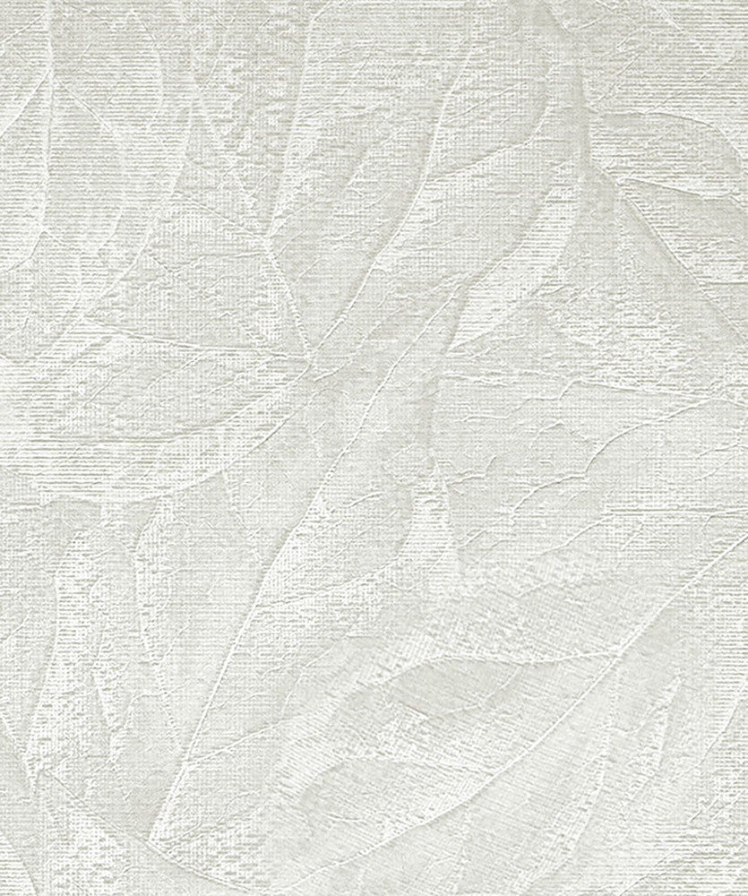 Aspen White Leaf Wallpaper by Fine Decor Medley Covers about 57.5 square feet 20.9-in by 33-ft long roll Unpasted 25.2 - Fabric Carolina -
