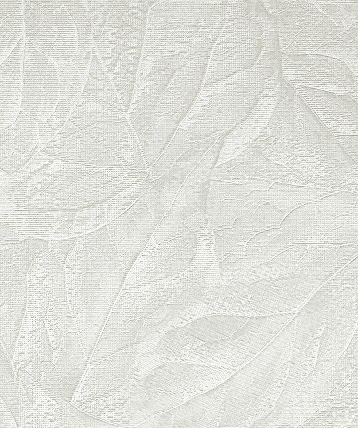 Aspen White Leaf Wallpaper by Fine Decor Medley Covers about 57.5 square feet 20.9-in by 33-ft long roll Unpasted 25.2 - Fabric Carolina -