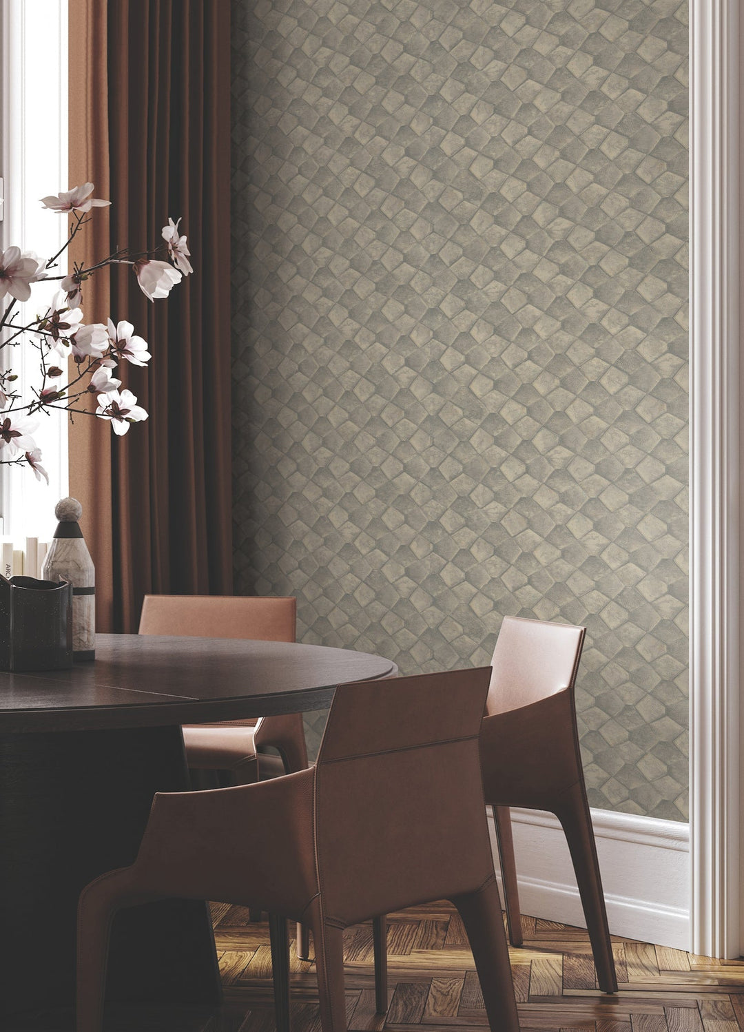 Waterford Gold Tiled Wallpaper by Antonina Vella Designer