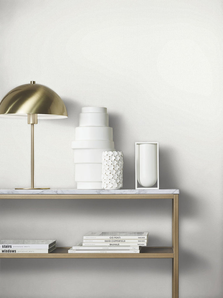 Cabric White Shimmering Texture Wallpaper by Antonina Vella Designer
