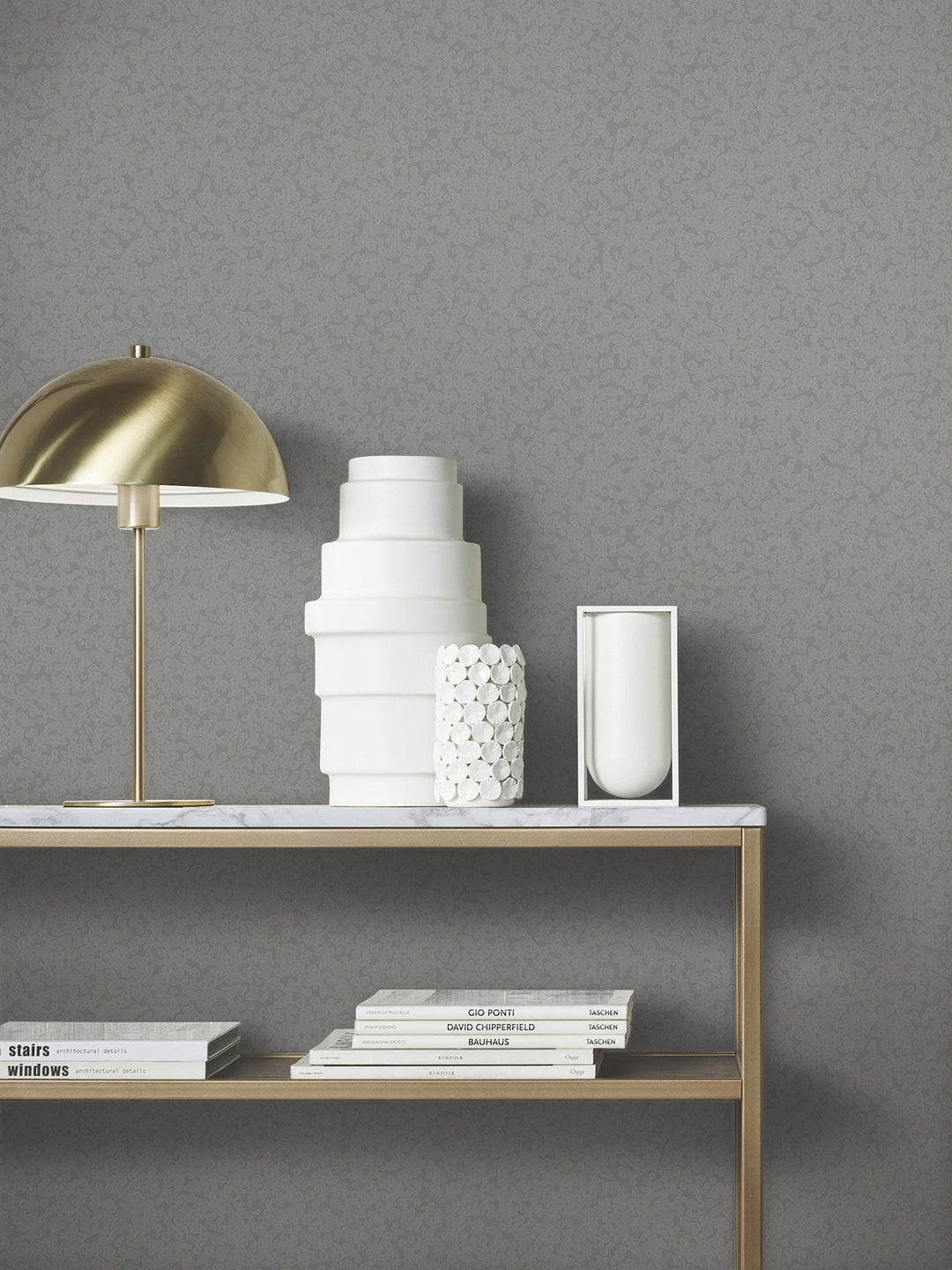 Hudson Pewter Hammered Metal Wallpaper by Antonina Vella Designer